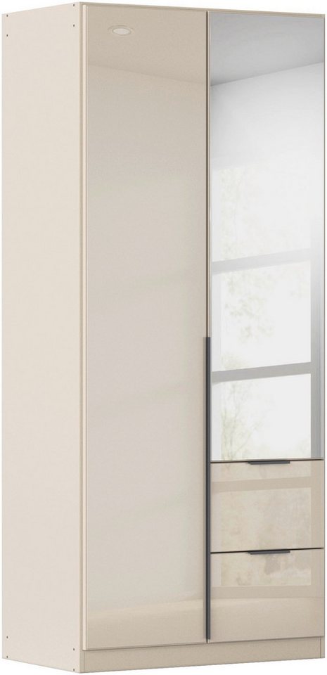rauch Drehtürenschrank Kleiderschrank Kleiderschränke Schrank Garderobe AGORDO mit Glasfront (in zwei Griff-Farben mit Glasfront) mit Außenschubkästen, in 6 Breiten und 2 Höhen MADE IN GERMANY von rauch