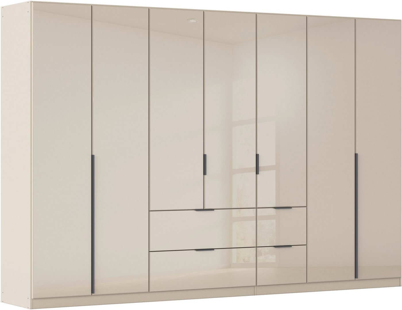 rauch Drehtürenschrank Kleiderschrank Kleiderschränke Schrank Garderobe AGORDO mit Glasfront (in zwei Griff-Farben mit Glasfront) mit Außenschubkästen, in 6 Breiten und 2 Höhen MADE IN GERMANY von rauch