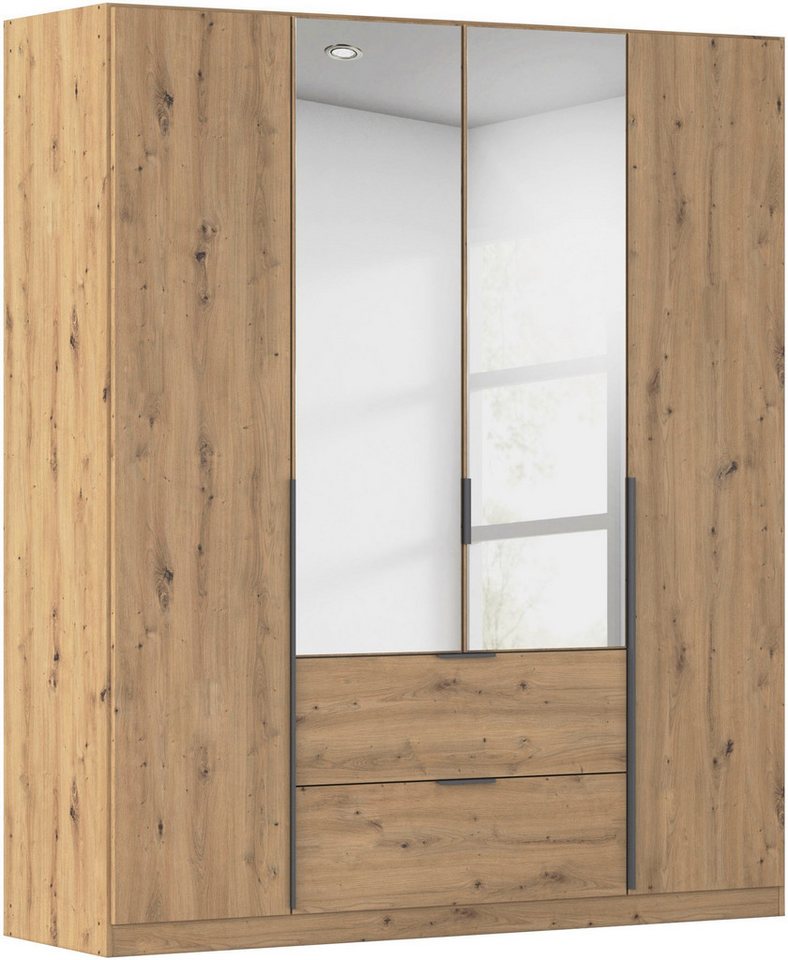 rauch Drehtürenschrank Kleiderschrank Schrank Garderobe AGORDO mit Dekor- oder Hochglanzfront (in zwei Griff-Farben mit Dekor- oder Hochglanzfront) mit Außenschubkästen, in 6 Breiten und 2 Höhen MADE IN GERMANY von rauch