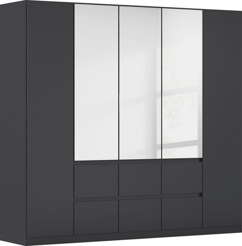 rauch Drehtürenschrank Kleiderschrank Schrank mit Spiegel Garderobe Garderobenschrank MAINZ grifflose Front mit Spiegel, Außentüren mit Push-to-Open Funktion von rauch