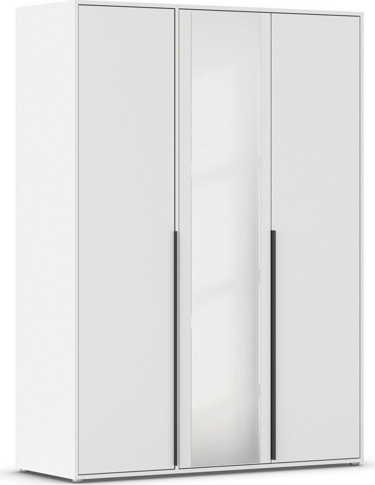 rauch Drehtürenschrank Kleiderschrank Schrank Garderobe Wäscheschrank NAGATA mit Spiegel (in 3 verschiedenen Ausstattungen BASIC/CLASSIC/PREMIUM) und modernen Stangengriffen in Graumetallic TOPSELLER MADE IN GERMANY von rauch