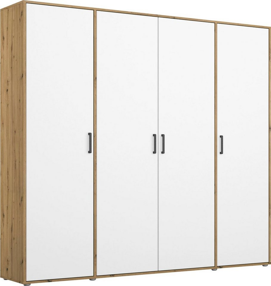 rauch Drehtürenschrank Voyager Schrank Wäscheschrank Kleiderschrank Garderobe mit modernen Griffen in Graumetallic TOPSELLER von rauch