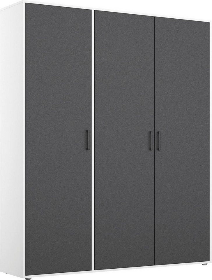 rauch Drehtürenschrank Voyager Schrank Wäscheschrank Kleiderschrank Garderobe mit modernen Griffen in Graumetallic TOPSELLER von rauch