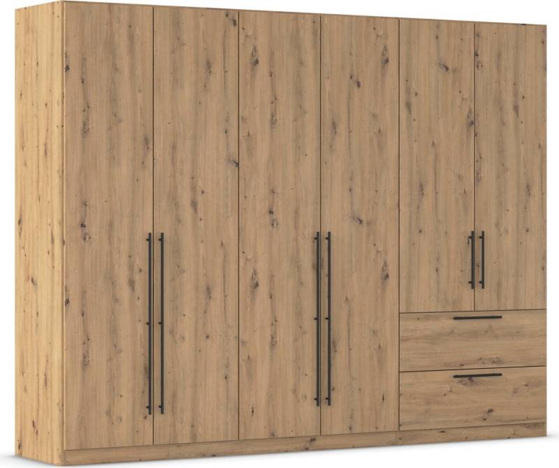 rauch Kleiderschrank Drehtürenschrank Schrank Garderobe Wäscheschrank Schlafzimmer AVOLA (in 3 verschiedenen Ausstattungen BASIC/CLASSIC/PREMIUM) mit hochwertigen Stangengriffen aus Metall in Schwarz MADE IN GERMANY von rauch