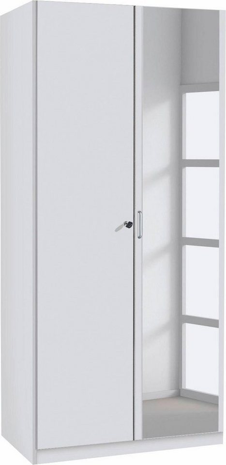 rauch Kleiderschrank Schrank Garderobe Garderobenschrank Putzschrank Wäscheschrank BERGHEIM (Breite/Höhe/Tiefe: 91/197/54 cm) mit viel Stauraum, rechte Tür abschließbar 2 Schlüssel MADE IN GERMANY von rauch