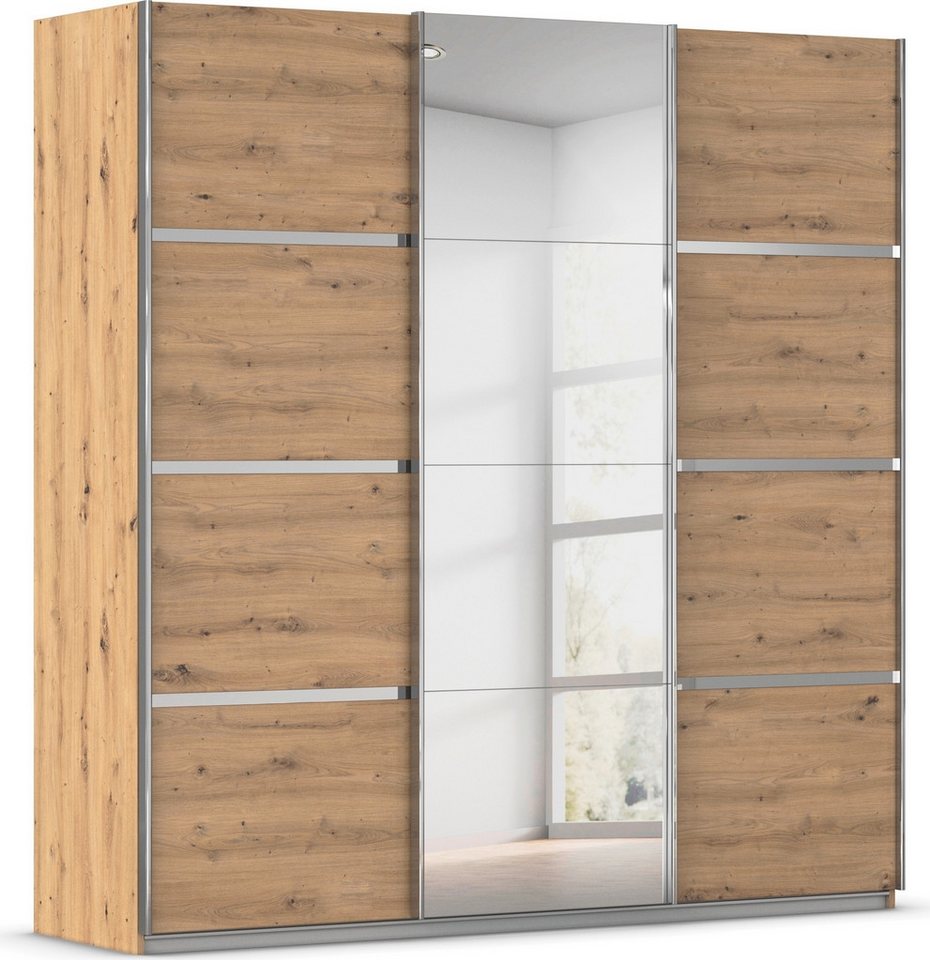 rauch Kleiderschrank Schwebetürenschrank OTTO´s Choice Garderobe Schrank TOP ANGEBOT Avola (in 3 verschiedenen Ausstattungen BASIC/CLASSIC/PREMIUM inkl. Spiegel) mit eleganten Zierleisten in Chrom, Schwarz oder Weiß MADE IN GERMANY von rauch