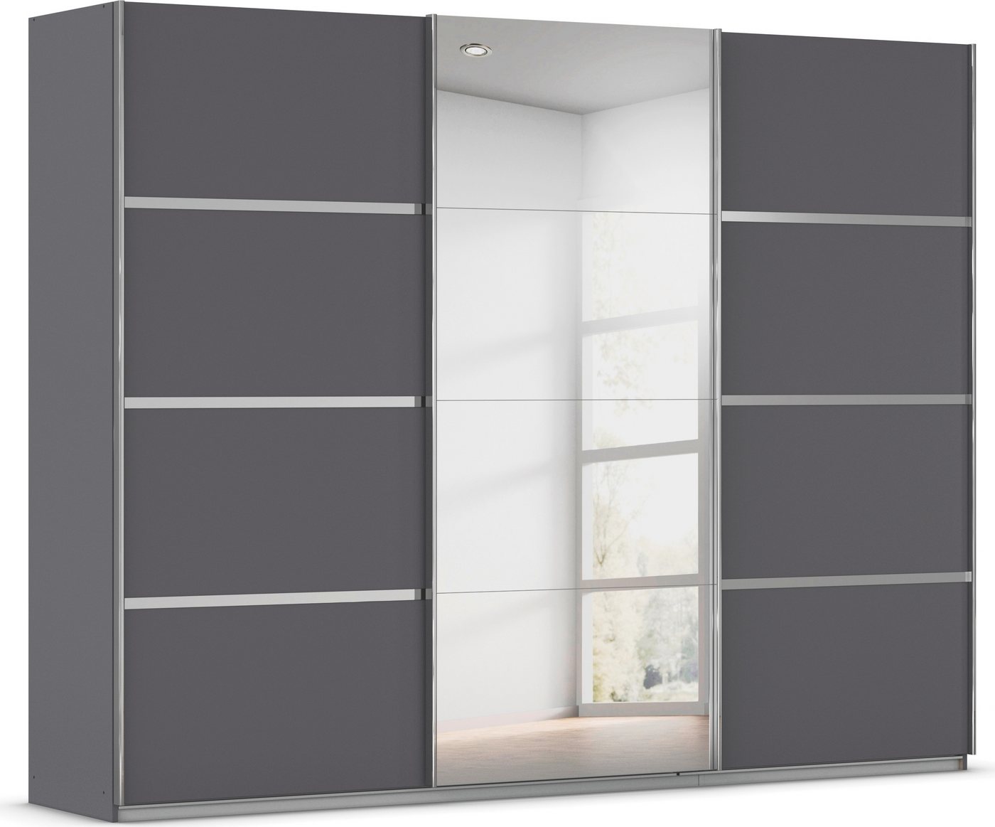rauch Kleiderschrank Schwebetürenschrank OTTO´s Choice Garderobe Schrank TOP ANGEBOT Avola (in 3 verschiedenen Ausstattungen BASIC/CLASSIC/PREMIUM inkl. Spiegel) mit eleganten Zierleisten in Chrom, Schwarz oder Weiß MADE IN GERMANY von rauch
