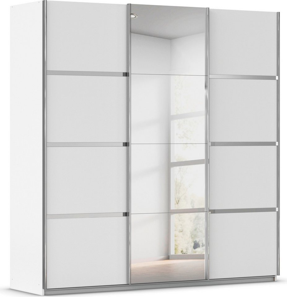 rauch Kleiderschrank Schwebetürenschrank OTTO´s Choice Garderobe Schrank TOP ANGEBOT Avola (in 3 verschiedenen Ausstattungen BASIC/CLASSIC/PREMIUM inkl. Spiegel) mit eleganten Zierleisten in Chrom, Schwarz oder Weiß MADE IN GERMANY von rauch