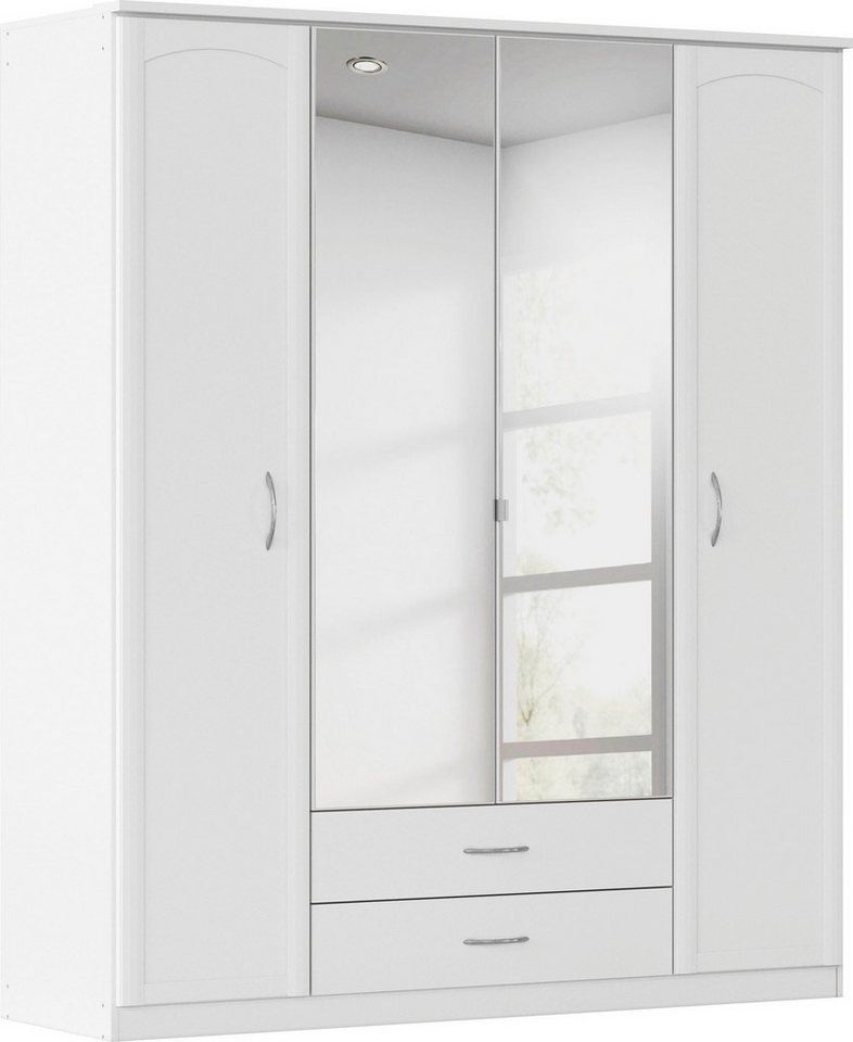 rauch Kleiderschrank Schrank Garderobe Garderobenschrank Putzschrank Wäscheschrank TORRENT (Breiten 91/136/181 cm, Höhe 210 cm) optional Außenschubladen und Spiegel, viel Stauraum MADE IN GERMANY von rauch