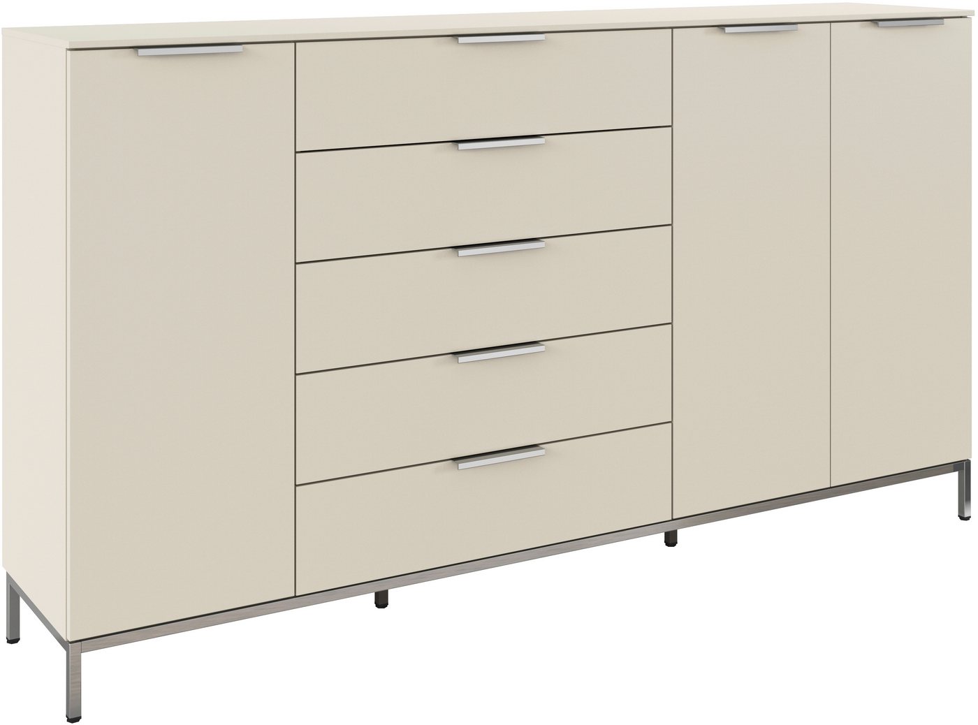 rauch Kombikommode Kommode Türkommode Sideboard Kombikommode FLIPP (Breite 200 cm mit 4 Einlegeböden), 3-türig mit 5 Schubladen und Soft-Close-Funktion von rauch
