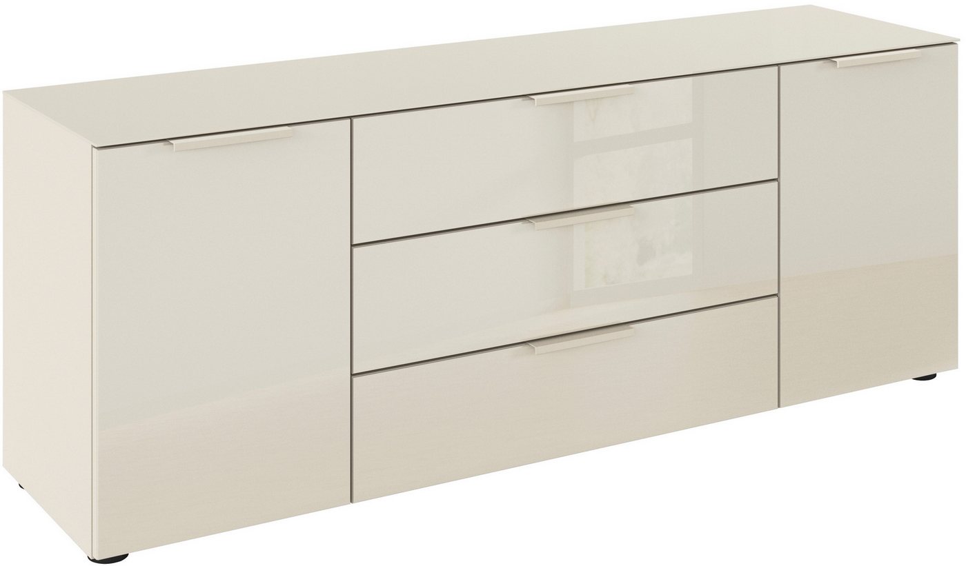 rauch Kombikommode Kommode Türkommode Sideboard Kombikommode FLIPP mit Glasfront (Breite 160 cm mit 2 Einlegeböden), 2-türig, 3 Schubladen, Soft-Close-Funktion, Oberboden und Front Glas von rauch