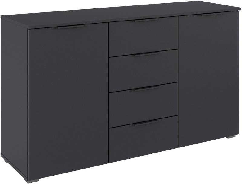 rauch Kombikommode Sideboard Schubladenkommode AGORDO mit Dekor- oder Hochglanzfront (in zwei Griff-Farben, Breite 120 cm), vier große Schubladen, mit insgesamt 4 Einlegeböden MADE IN GERMANY von rauch
