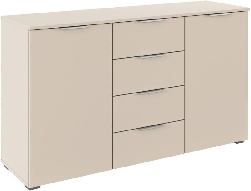 rauch Kombikommode Sideboard Schubladenkommode AGORDO mit Dekor- oder Hochglanzfront (in zwei Griff-Farben, Breite 120 cm), vier große Schubladen, mit insgesamt 4 Einlegeböden MADE IN GERMANY von rauch