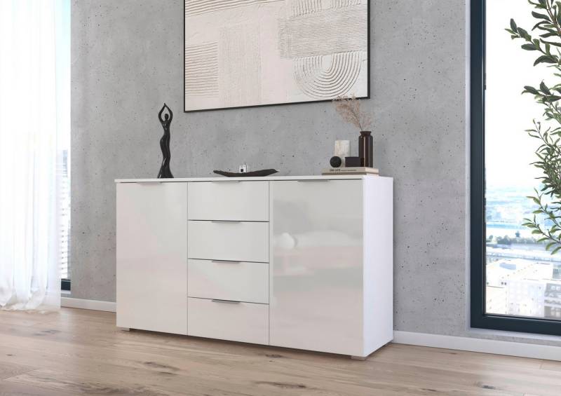 rauch Kommode Sideboard Kombikommode Schubladenkommode AGORDO, Breite 140 cm mit 4 Schubkästen und 2 Türen, inkl. 3er-Set Filzboxen von rauch