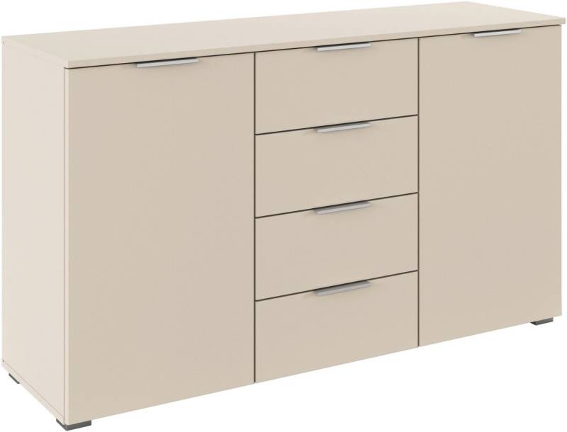 rauch Kombikommode Sideboard Schubladenkommode AGORDO mit Dekor- oder Hochglanzfront (in zwei Griff-Farben), mit 4 Schubkästen und 2 Türen sowie Metallgriffen MADE IN GERMANY von rauch