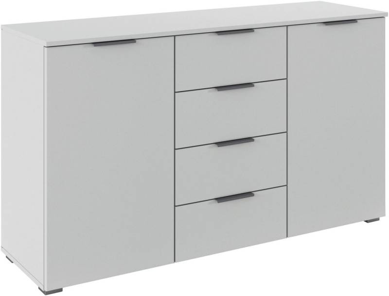 rauch Kombikommode Sideboard Schubladenkommode AGORDO mit Dekor- oder Hochglanzfront (in zwei Griff-Farben), mit 4 Schubkästen und 2 Türen sowie Metallgriffen MADE IN GERMANY von rauch