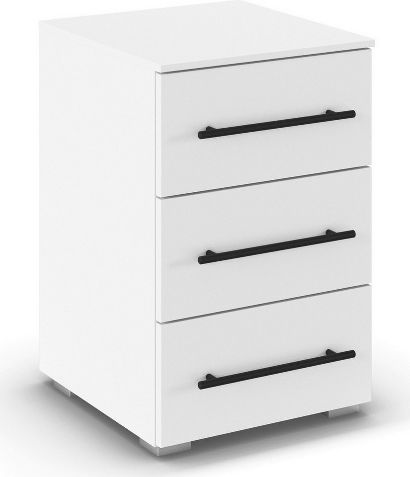 rauch Nachtkommode Nachttisch Nachtkonsole AVOLA in Dekorfront (Breite 40 cm inkl. Soft-Close-Funktion), Beimöbel 40cm breit, 3 Schubladen für viel Stauraum, MADE IN GERMANY von rauch