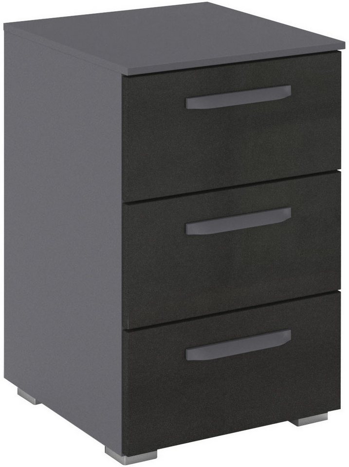 rauch Nachtkommode Nachttisch Nachtkonsole OTELI in Dekor- oder Hochglanzfront (Breite 40 cm inkl. Soft-Close-Funktion), mit 3 geräumigen Schubladen für viel Stauraum MADE IN GERMANY von rauch