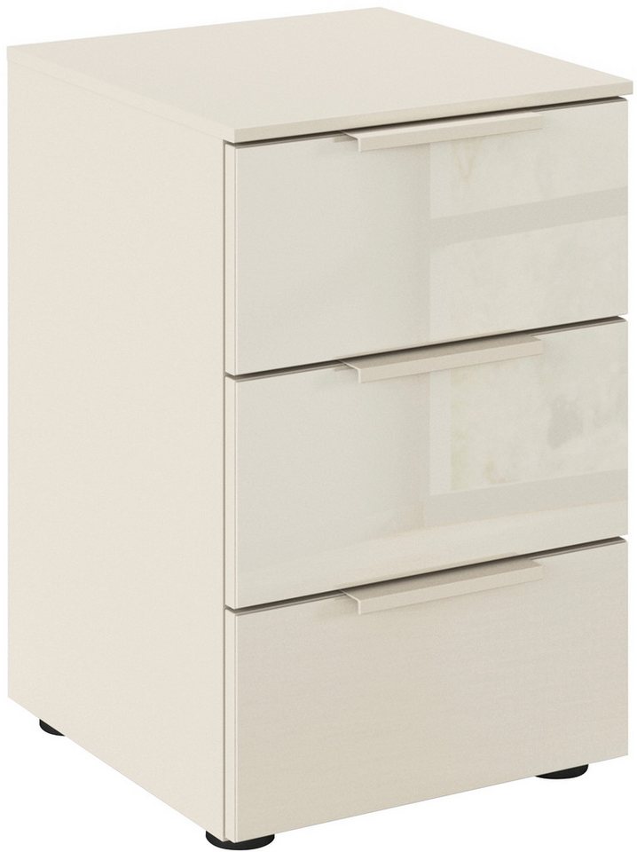 rauch Nachtkommode Nachttisch Nachtschrank Nachtkonsole FLIPP mit Glasfront (Breite 40 cm), mit 3 Schubladen und Soft-Close-Funktion sowie Glasfront von rauch