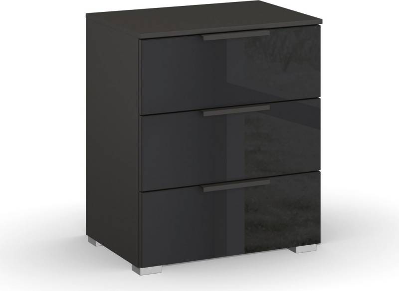 rauch Nachtkommode Skat Meridian, mit 3 Schubladen mit Glasfront in elegantem Design von rauch