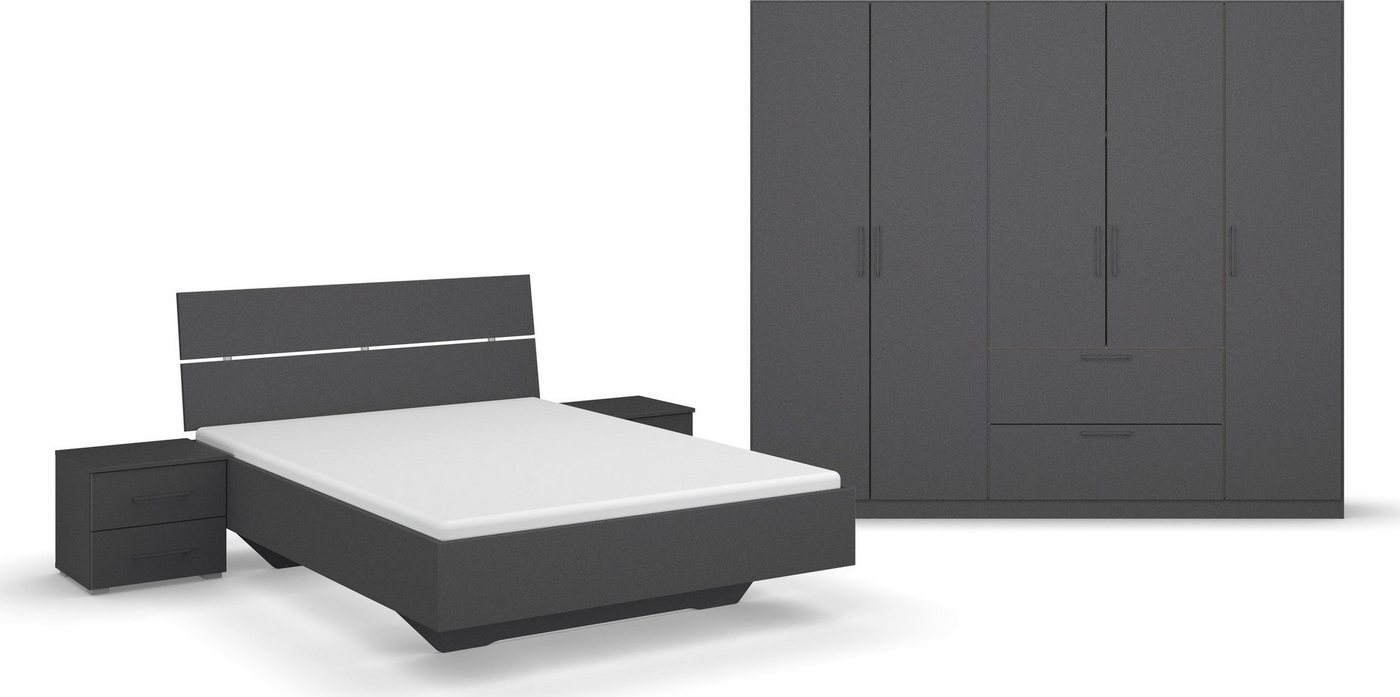 rauch Schlafzimmer-Set Challenger, Schrank in 2 Breiten, Bett in 3 Breiten und 2 Nachttische von rauch