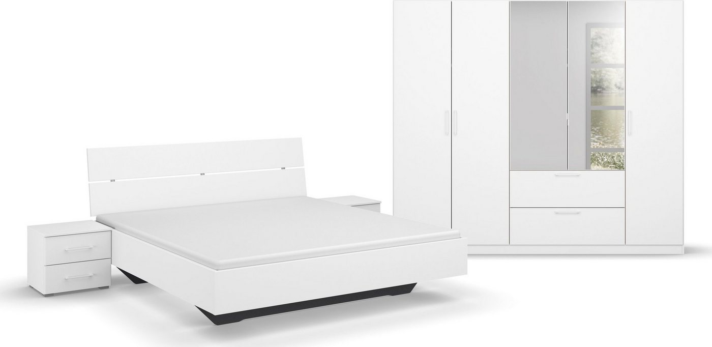 rauch Schlafzimmer-Set Challenger, Schrank mit Spiegel in 2 Breiten, Bett in 3 Breiten und 2 Nachttische von rauch