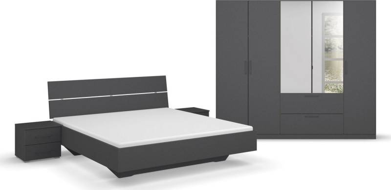 rauch Schlafzimmer-Set Challenger, Schrank mit Spiegel in 2 Breiten, Bett in 3 Breiten und 2 Nachttische von rauch