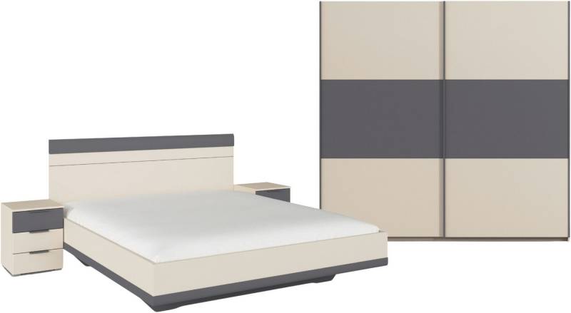 rauch Schlafzimmer-Set Komplettschlafzimmer Schlafzimmer Schlafzimmermöbel SAJO, (Set, 4-tlg., Set: Kleiderschrank mit/ohne Spiegel, Bett in 2 Breiten, 2 Nachttische), optional mit Spiegel am Kleiderschrank MADE IN GERMANY von rauch