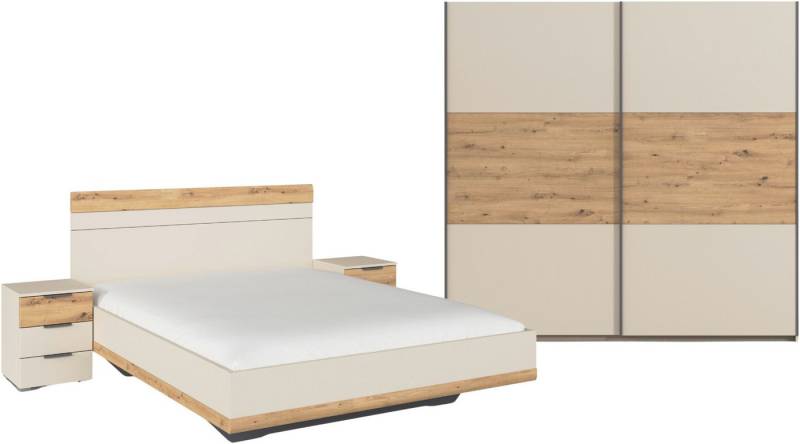 rauch Schlafzimmer-Set Komplettschlafzimmer Schlafzimmer Schlafzimmermöbel SAJO, (Set, 4-tlg., Set: Kleiderschrank mit/ohne Spiegel, Bett in 2 Breiten, 2 Nachttische), optional mit Spiegel am Kleiderschrank MADE IN GERMANY von rauch