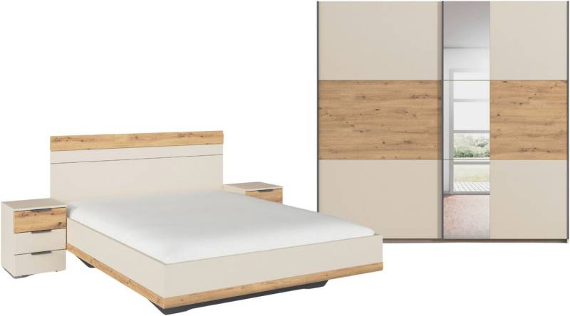 rauch Schlafzimmer-Set Komplettschlafzimmer Schlafzimmer Schlafzimmermöbel SAJO, (Set, 4-tlg., Set: Kleiderschrank mit/ohne Spiegel, Bett in 2 Breiten, 2 Nachttische), optional mit Spiegel am Kleiderschrank MADE IN GERMANY von rauch