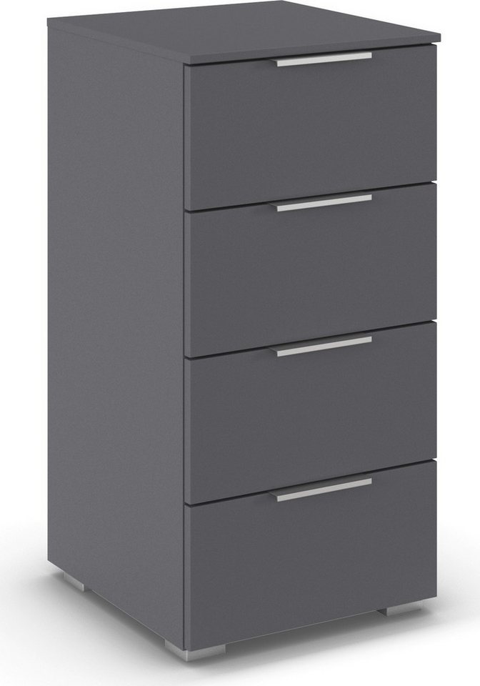 rauch Schubkastenkommode Highboard Sideboard Schubladenkommode Kommode ASTANA (Breite 40 cm / Höhe 81 cm), mit 4 geräumigen Schubladen, Kantengriff in Alufarben MADE IN GERMANY von rauch