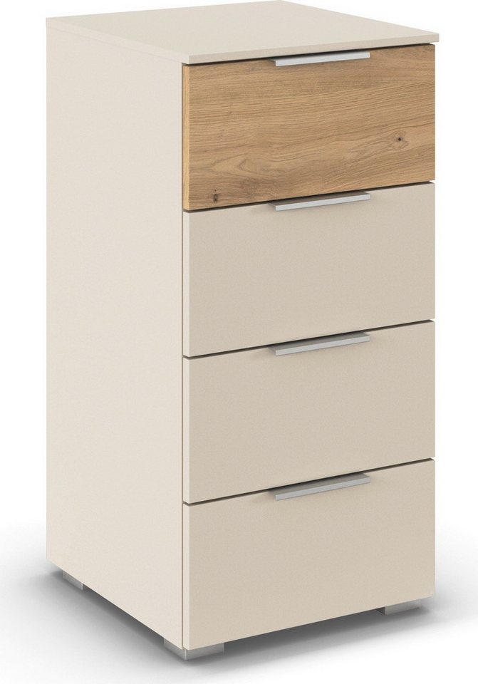 rauch Schubkastenkommode Highboard Sideboard Schubladenkommode Kommode ASTANA (Breite 40 cm / Höhe 81 cm), mit 4 geräumigen Schubladen, Kantengriff in Alufarben MADE IN GERMANY von rauch