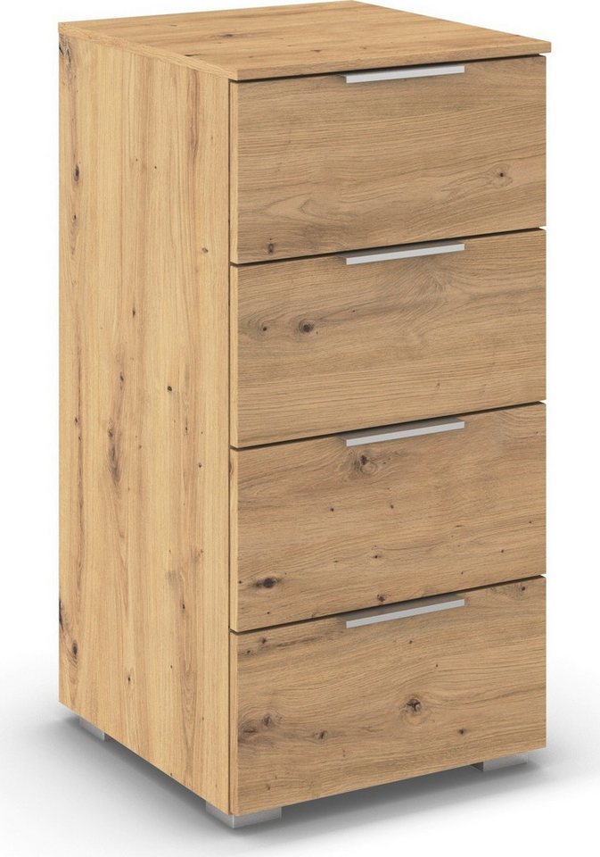 rauch Schubkastenkommode Highboard Sideboard Schubladenkommode Kommode ASTANA (Breite 40 cm / Höhe 81 cm), mit 4 geräumigen Schubladen, Kantengriff in Alufarben MADE IN GERMANY von rauch