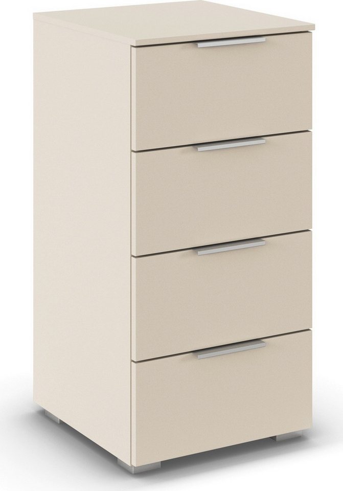 rauch Schubkastenkommode Highboard Sideboard Schubladenkommode Kommode ASTANA (Breite 40 cm / Höhe 81 cm), mit 4 geräumigen Schubladen, Kantengriff in Alufarben MADE IN GERMANY von rauch