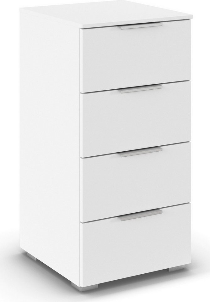 rauch Schubkastenkommode Highboard Sideboard Schubladenkommode Kommode ASTANA (Breite 40 cm / Höhe 81 cm), mit 4 geräumigen Schubladen, Kantengriff in Alufarben MADE IN GERMANY von rauch