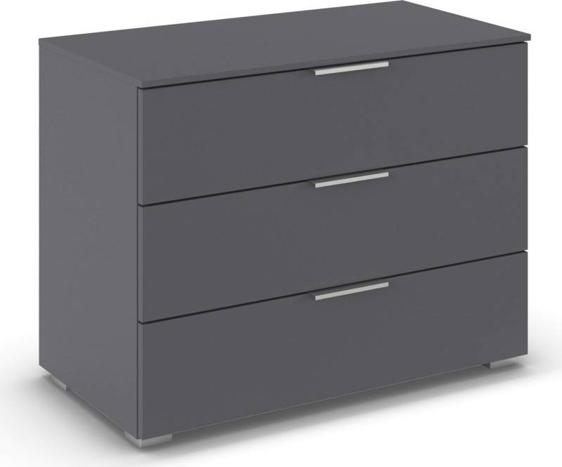 rauch Schubkastenkommode Lowboard Sideboard Schubladenkommode Kommode ASTANA (Breite 80 cm / Höhe 61 cm), mit 3 geräumigen Schubladen, Kantengriff in Alufarben MADE IN GERMANY von rauch