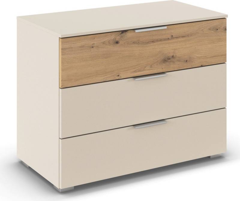 rauch Schubkastenkommode Lowboard Sideboard Schubladenkommode Kommode ASTANA (Breite 80 cm / Höhe 61 cm), mit 3 geräumigen Schubladen, Kantengriff in Alufarben MADE IN GERMANY von rauch