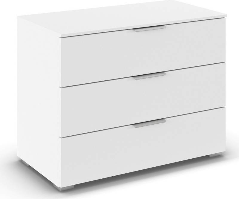 rauch Schubkastenkommode Lowboard Sideboard Schubladenkommode Kommode ASTANA (Breite 80 cm / Höhe 61 cm), mit 3 geräumigen Schubladen, Kantengriff in Alufarben MADE IN GERMANY von rauch