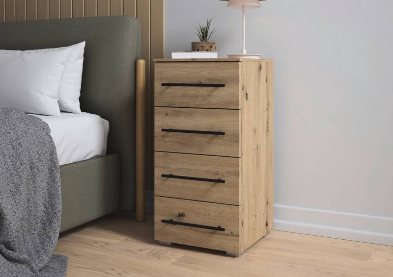 rauch Schubkastenkommode Sideboard Schubladenkommode AVOLA mit Dekorfront (Breite 40 cm inkl. Soft-Close-Funktion), mit 4 geräumigen Schubladen für viel Stauraum MADE IN GERMANY von rauch