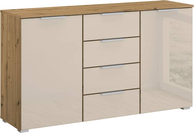 rauch Schubkastenkommode Sideboard Kommode Kombikommode KOLUNA mit Glasfront (Breite 120 cm), vier große Schubladen, mit insgesamt 4 Einlegeböden MADE IN GERMANY von rauch