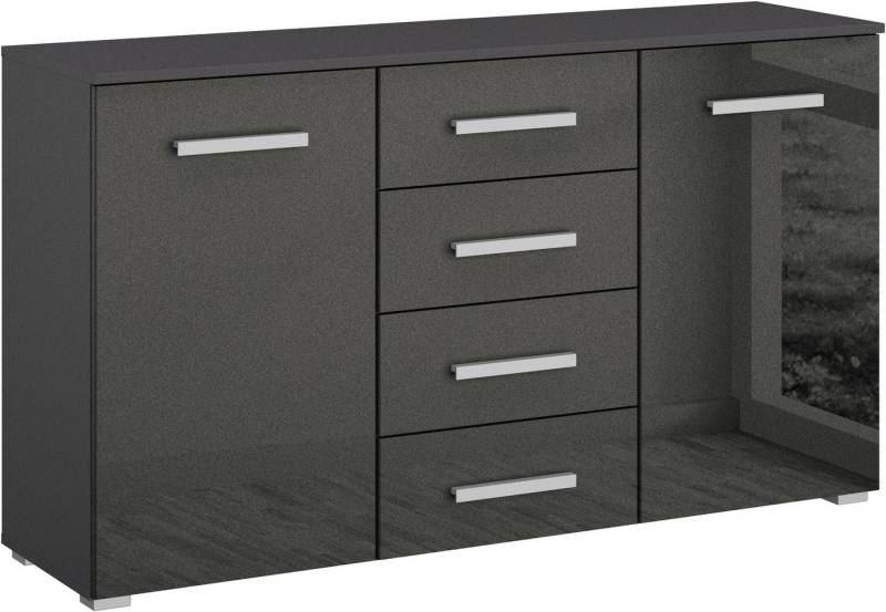 rauch Schubkastenkommode Sideboard Kommode Kombikommode KOLUNA mit Hochglanzfront (Breite 120 cm), vier große Schubladen, mit insgesamt 4 Einlegeböden MADE IN GERMANY von rauch