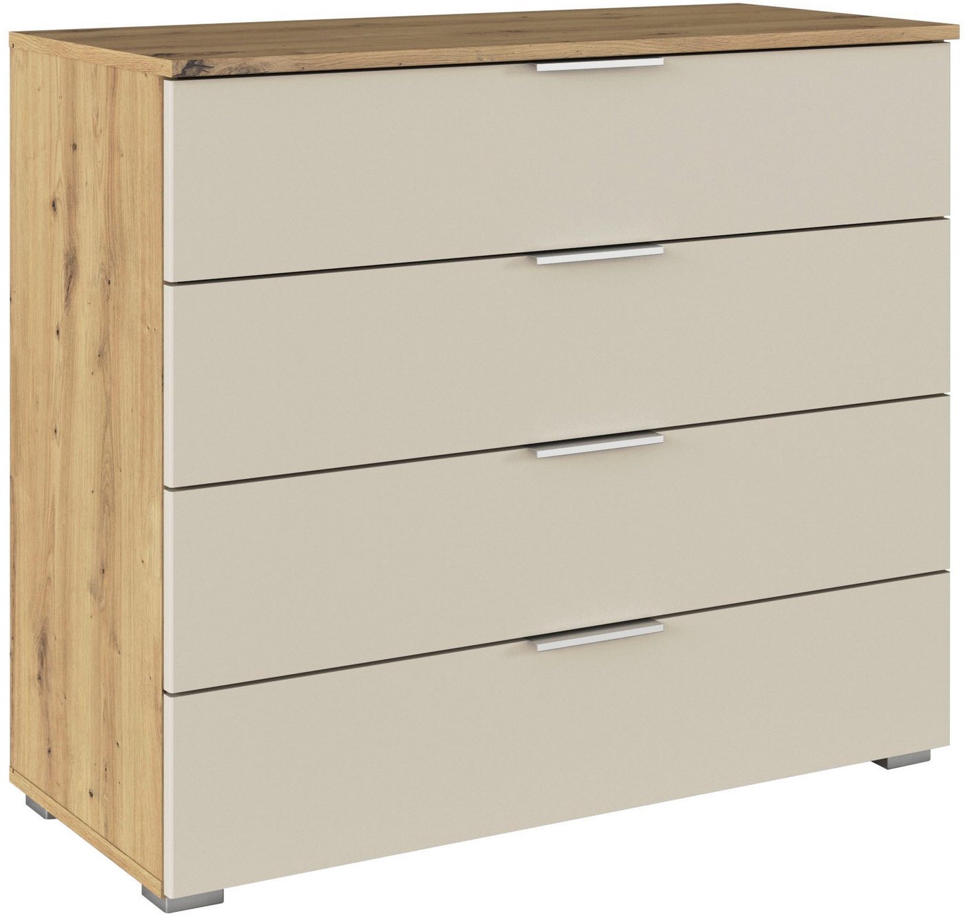rauch Schubkastenkommode Sideboard Schubladenkommode AGORDO mit Dekor- oder Hochglanzfront (in zwei Griff-Farben, Breite 80 cm), vier große und geräumige Schubladen mit viel Stauraum MADE IN GERMANY von rauch