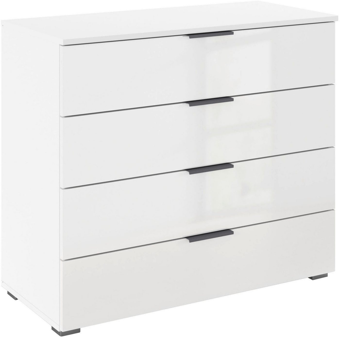 rauch Schubkastenkommode Sideboard Schubladenkommode AGORDO mit Dekor- oder Hochglanzfront (in zwei Griff-Farben, Breite 80 cm), vier große und geräumige Schubladen mit viel Stauraum MADE IN GERMANY von rauch