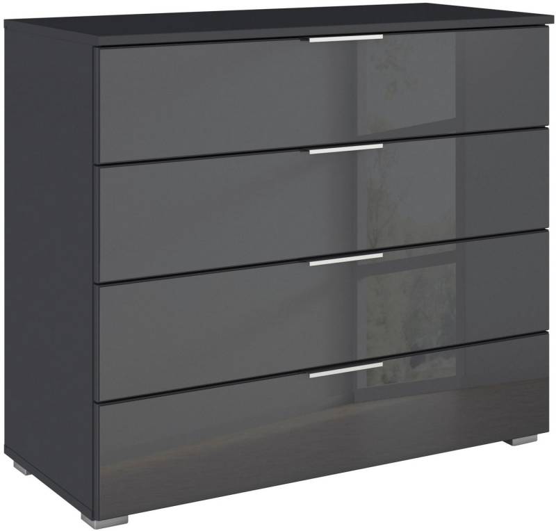 rauch Schubkastenkommode Sideboard Schubladenkommode Schubladenkommode AGORDO mit Glasfront (in zwei Griff-Farben, Breite 80 cm), vier große und geräumige Schubladen mit viel Stauraum MADE IN GERMANY von rauch
