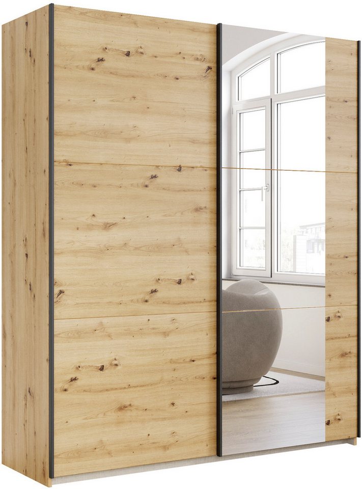 rauch Schwebetürenschrank Kleiderschrank Drehtürenschrank Schrank Garderobe KRONACH TOPSELLER (in 3 Ausstattungen BASIC/CLASSIC/PREMIUM, Breiten 131/175/218/261 cm) optional ohne, mit 1 oder 2 Spiegel, viel Stauraum MADE IN GERMANY von rauch