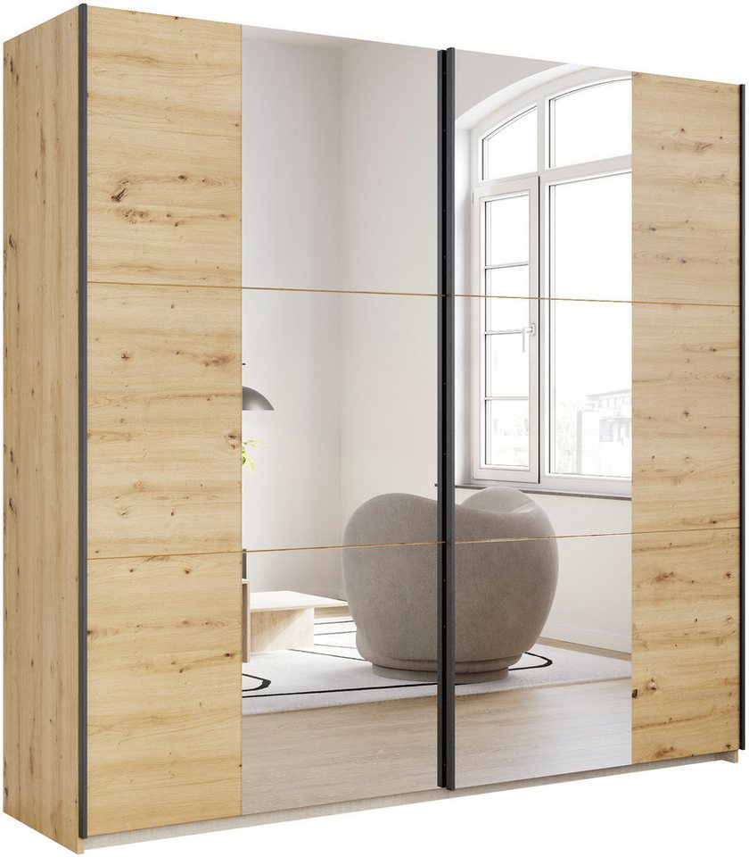 rauch Schwebetürenschrank Kleiderschrank Drehtürenschrank Schrank Garderobe KRONACH TOPSELLER (in 3 Ausstattungen BASIC/CLASSIC/PREMIUM, Breiten 131/175/218/261 cm) optional ohne, mit 1 oder 2 Spiegel, viel Stauraum MADE IN GERMANY von rauch