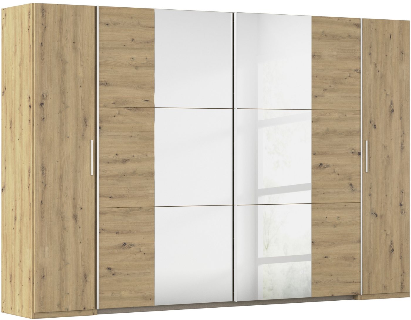 rauch Schwebetürenschrank Kleiderschrank Drehtürenschrank Schrank Garderobe KRONACH TOPSELLER (in 3 Ausstattungen BASIC/CLASSIC/PREMIUM, Breiten 225/268/311/354 cm) Kombischrank optional mit 1 oder 2 Spiegel viele Böden MADE IN GERMANY von rauch