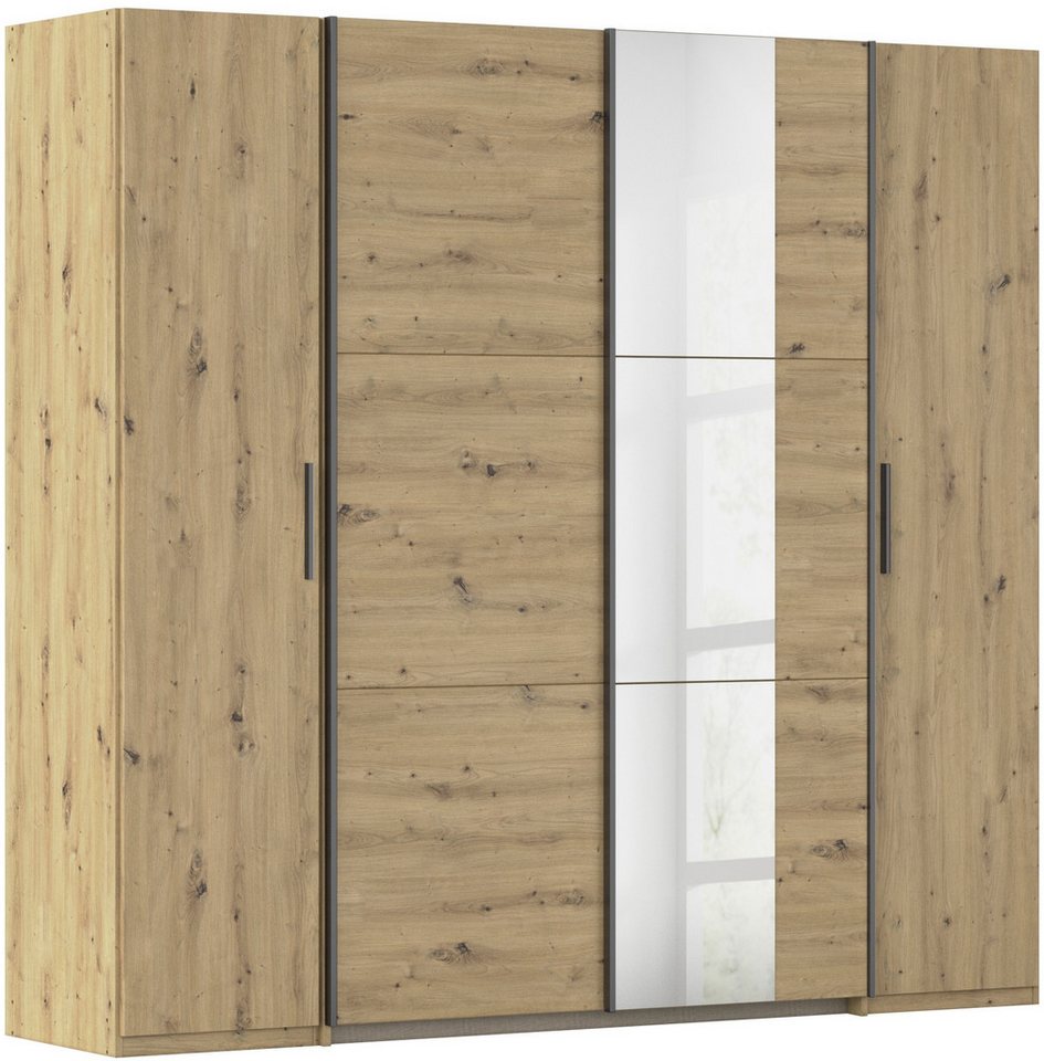 rauch Schwebetürenschrank Kleiderschrank Drehtürenschrank Schrank Garderobe KRONACH TOPSELLER (in 3 Ausstattungen BASIC/CLASSIC/PREMIUM, Breiten 225/268/311/354 cm) Kombischrank optional mit 1 oder 2 Spiegel viele Böden MADE IN GERMANY von rauch