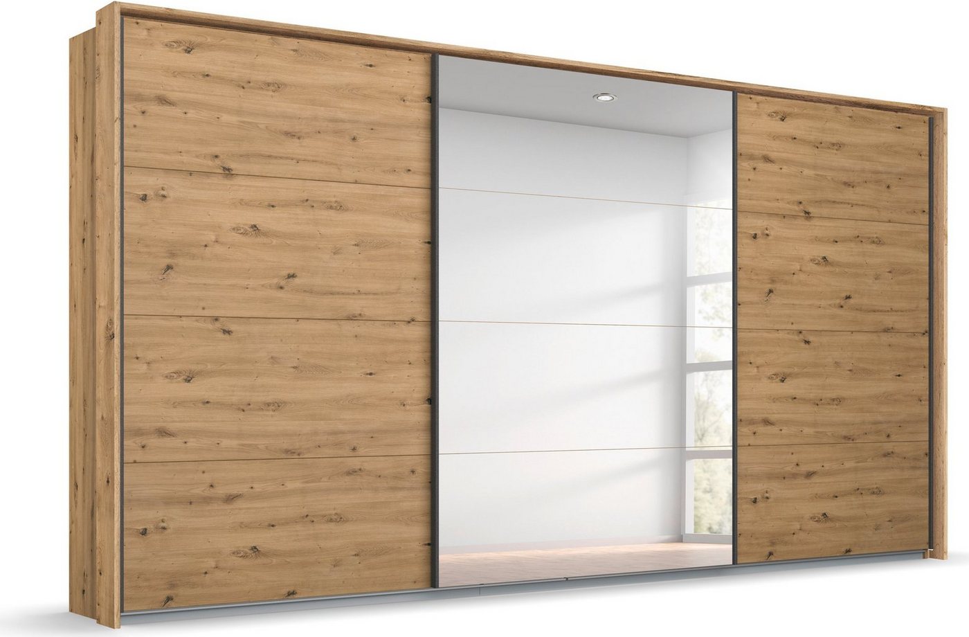 rauch Schwebetürenschrank Oteli mit Mittelspiegel und Passepartout optional mit Beleuchtung von rauch