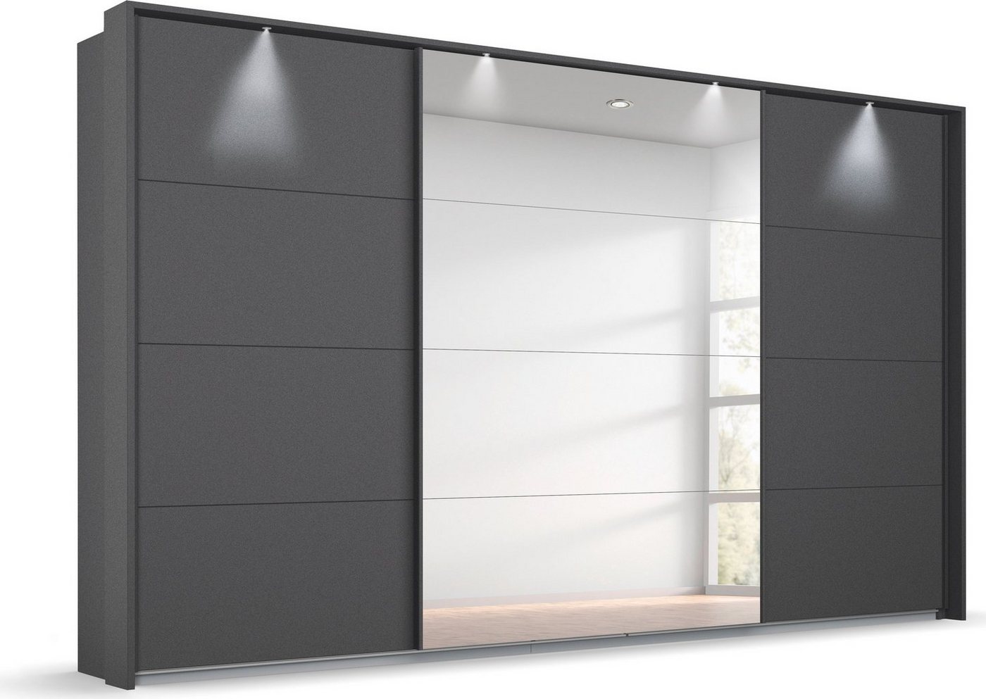 rauch Schwebetürenschrank Oteli mit Mittelspiegel und Passepartout optional mit Beleuchtung rauch Schwebetürenschrank Oteli mit Mittelspiegel und Passepartout optional mit Beleuchtung von rauch